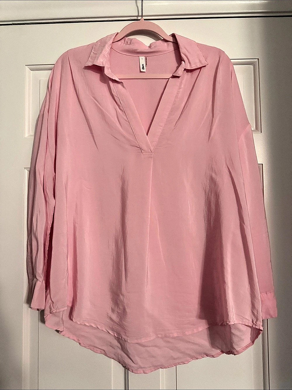 Glam Pink Long Sleeve Blouse Size Large
